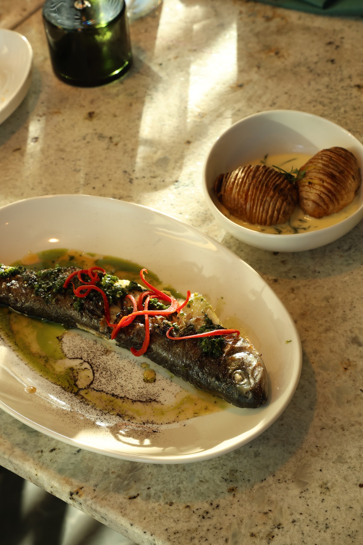 Pstrąg z Zielenicy z grilla - restauracja PONTI Wrocław